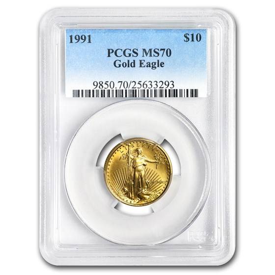 1991 1/4 oz Gold American Eagle MS-70 PCGS 1991 1/4 oz Gold American Eagle MS-70 PCGS